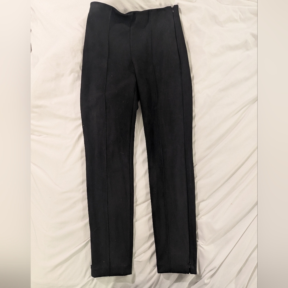 Tall Black Suede Pants From Banana Republic With Side Zipper